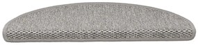 Tapetes escada adesivos aspeto sisal 15pcs 65x21x4 cm prateado