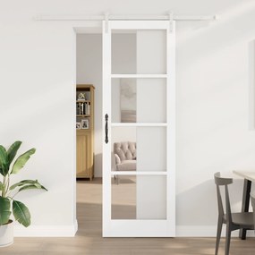 Porta Deslizante vidaXL com Hardware ORKDAL Madeira Branca e Vidro