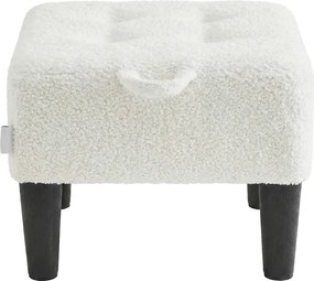 Pufe com estofamento espesso 40 x 32 x 26 cm creme-preto