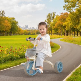 Triciclo infantil ajustável, para crianças dos 2 aos 5 anos, com cesto à frente e rodas em EVA, 72 x 52 x 61 cm, azul