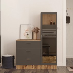 Armário Multiusos CC6 – Pinho Atlântico/Antracite – Gavetas: 60x72x45