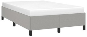 Estrutura de cama sem colchão cinza claro tecido