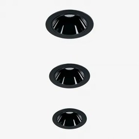 Pack De 3 Downlights Led Embutidos Com Molduras Redondas Ø8 Cm Em Alumínio Luisiana Branco Cálido 2700k & Preto & 8 W & 38º - Sklum