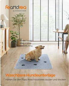 Conjunto de 2 Tapetes laváveis para cães 122 x 91 cm cinzento