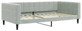 Sofá-cama com colchão 100x200 cm veludo cinzento-claro