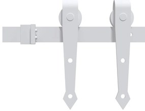 Kit de ferragens para porta deslizante 183 cm aço branco