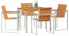 Conjunto de Jantar para Jardim com 5 Peças, mesa de madeira de acácia