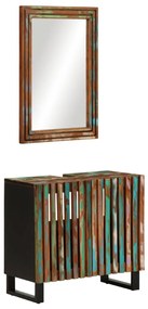 vidaXL 2 pcs conjunto de móveis p/ casa de banho acácia maciça