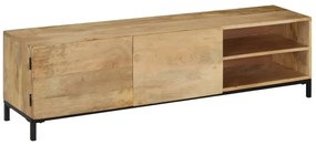Móvel de TV em madeira de mangueira maciça 145x30x41 cm