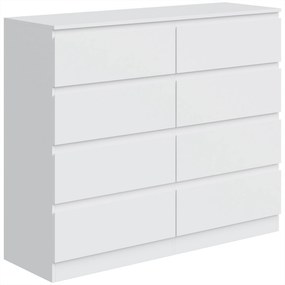 HOMCOM Cômoda Moderna com 8 Gavetas, 120x39x100 cm, Branca | Aosom Portugal