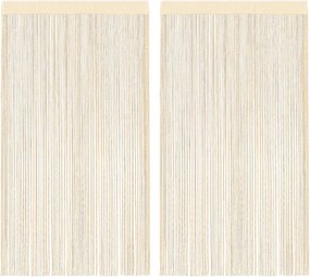 vidaXL Cortinas de fios 2 pcs 140x250 cm creme
