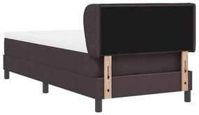 Cama Box Spring vidaXL com Colchão - Castanho Escuro, 80x200 cm, Tecid