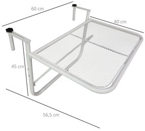 Outsunny Mesa Suspensa para Varanda com Braço Regulável e Altura Ajust