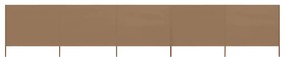 Para-vento c\ 5 painéis tecido 600x160 cm cinzento-acastanhado