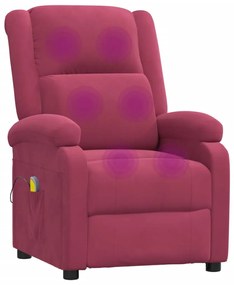 Poltrona de massagens veludo vermelho tinto