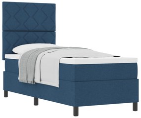 Cama Box Spring com Colchão Azul 80x200 cm Tecido