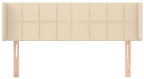 Cabeceira de cama c/ abas tecido 147x16x78/88 cm creme