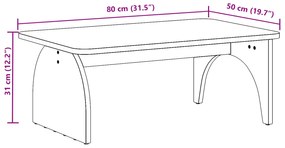 Mesa de centro Branco 80 x 50 x 31 cm