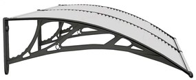 Toldo para porta 150x75 cm policarbonato preto/transparente