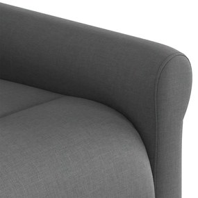 Poltrona de massagens reclinável tecido cinzento-escuro