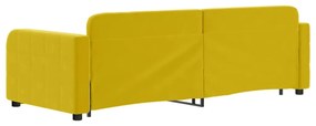 Sofá-cama com gavetão 80x200 cm veludo amarelo