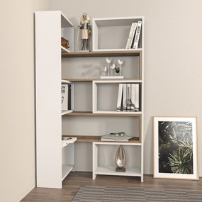 Estante Poyraz – Branco Nogueira – 163,5 x 150 x 22 cm