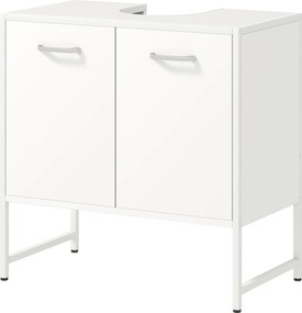 Móvel para lavatório 60 x 33 x 60,5 cm (LAVATORIO NÃO INCLUIDO), móvel de casa de banho com 2 portas com fecho suave e prateleira ajustável, branco