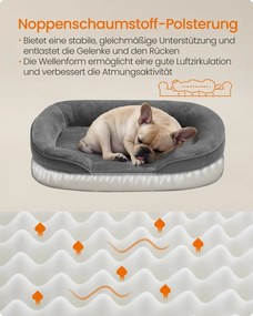 Cama para cães de tamanho médio 76 x 51 x 18 cm cinza ardósia