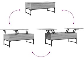Mesa de centro 100x50x40cm deriv. madeira/metal cinzento sonoma