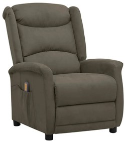 vidaXL Poltrona de massagens tecido microfibra cinza-escuro