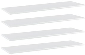 vidaXL Prateleiras estante 4pcs 100x30x1,5cm contrap. branco brilhante