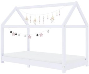 Estrutura de cama para crianças 80x160 cm pinho maciço branco