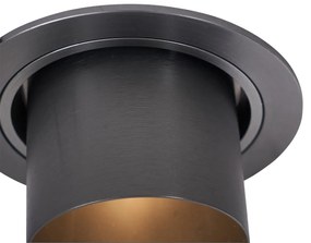 Set van 6 moderne inbouwspots gunmetal GU10 50mm rond kantelbaar - Installa Moderno
