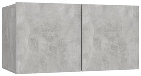 Móvel de TV de parede madeira processada cinza cimento