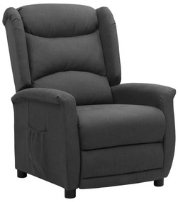 vidaXL Poltrona reclinável tecido cinzento-escuro