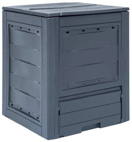 45682 vidaXL Compostor de jardim 60x60x73 cm 260 L cinzento