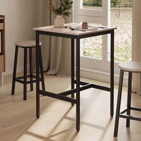 Mesa de bar, mesa de cozinha, mesa alta (BANCOS NÃO INCLUIDOS) 60 x 60 x 92 cm Greige + Preto