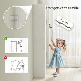 Armário de casa de banho tipo coluna com 2 portas e 4 prateleiras ajustáveis, 40 x 35 x 180 cm, branco