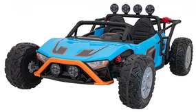 Carro elétrico para Crianças 2 Lugares Buggy Racing 5 24V Rodas Espuma EVA, assento couro ecológico Azul