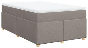 Cama boxspring c/ colchão 120x190cm tecido castanho-acinzentado