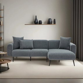 Sofá de Canto Side – Antracite – 252 x 77 x 82 cm