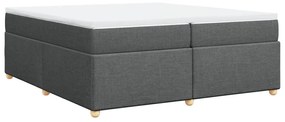Cama com molas/colchão 200x200 cm tecido cinzento-escuro