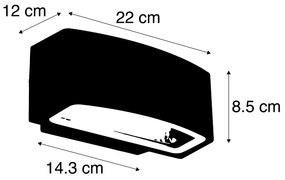 Candeeiro de parede moderno para exterior grafite 14,3 cm IP44 - Latina Moderno