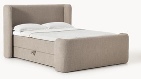 Cama boxspring em bouclé com espaço de arrumação Perla
