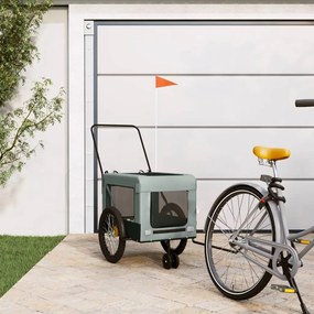 vidaXL Reboque de bicicleta p/ animais tecido oxford/ferro cinza/preto
