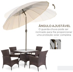 Chapéu de Sol de Jardim Ø2,5x2,4 m Chapéu de Sol de Terraço com Manive