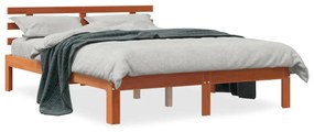 vidaXL Cama sem colchão 120x200 cm madeira pinho maciça castanho-mel