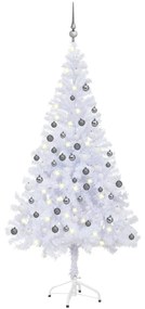 vidaXL Árvore de Natal artificial pré-iluminada com bolas 230 ramos