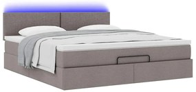 Estrutura de cama otomana com colchão tecido cinzento 160x200cm