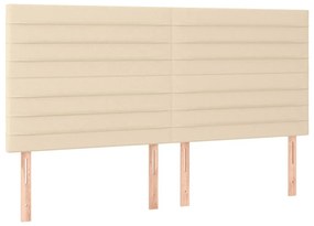 Cama com molas/colchão 160x200 cm tecido cor creme